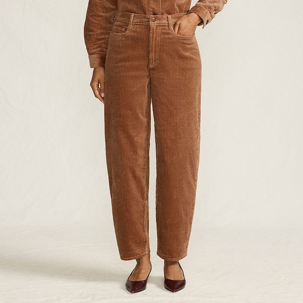 NWOT Lands' End Women's Corduroy High Rise Barrel Leg Ankle Pants 10